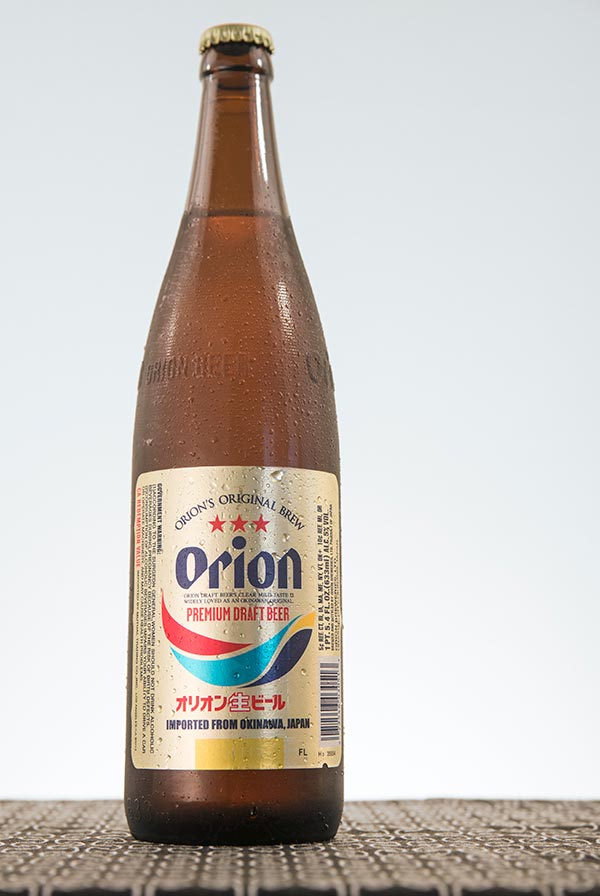 a bottle of Orion Beer