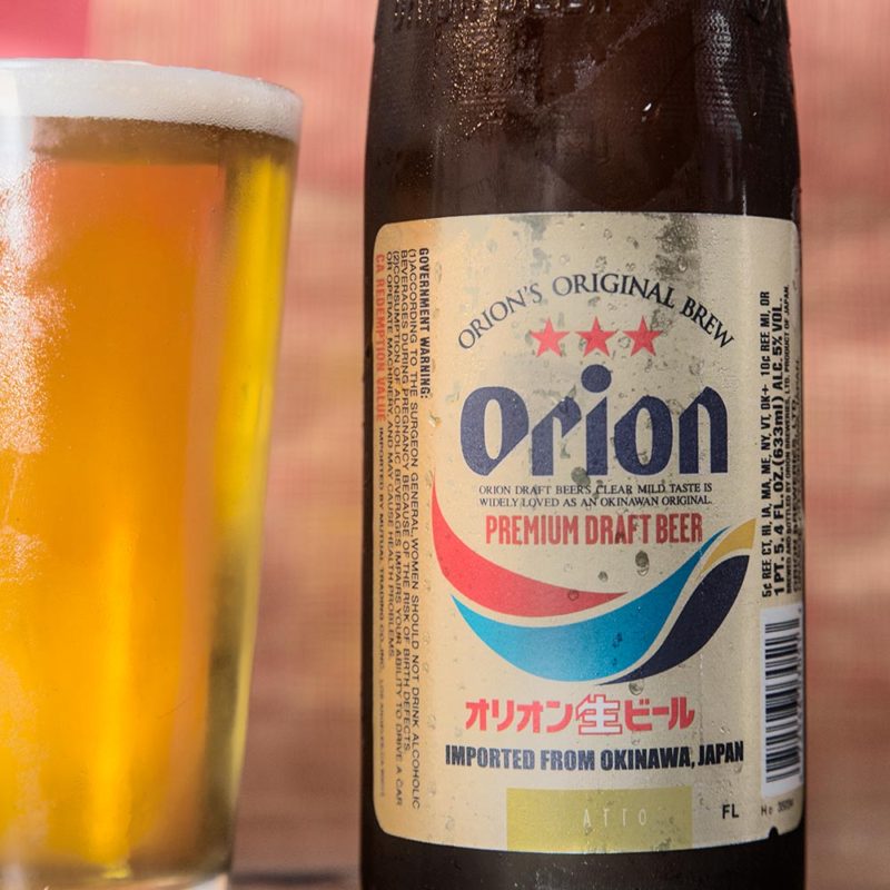 Orion beer label and pint