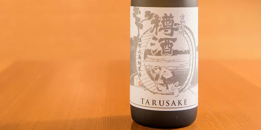 a taru sake label