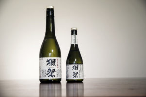 A bottle of Dassai 39 and 50 Junmai Daiginjo Otter Festival