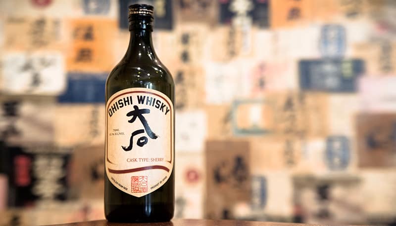 rice whisky bottle in a tatami room