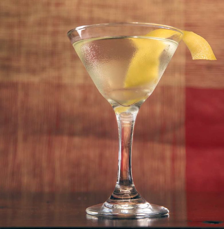a martini with a lemon twist 