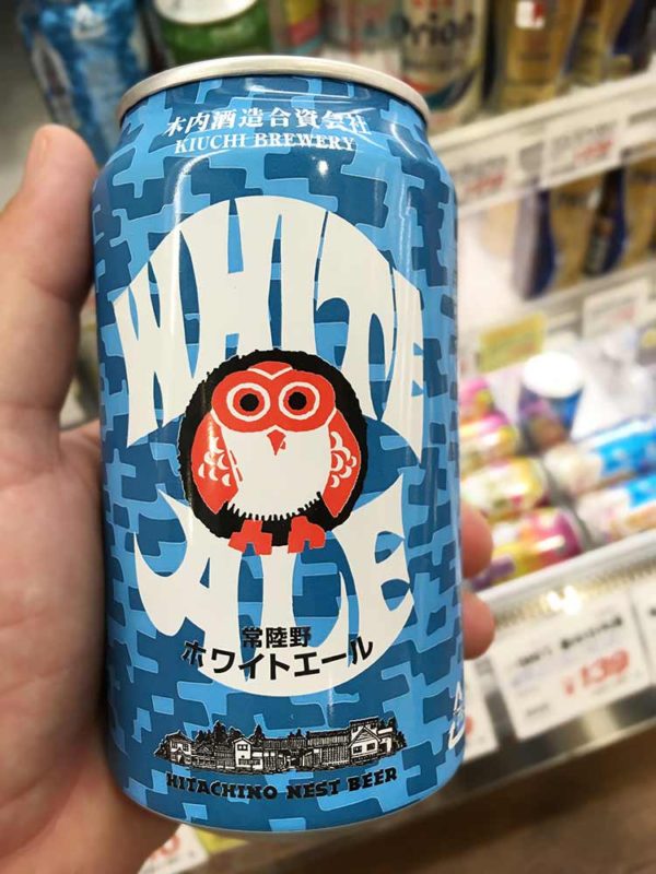 A can of Hitachino White Ale in Japan