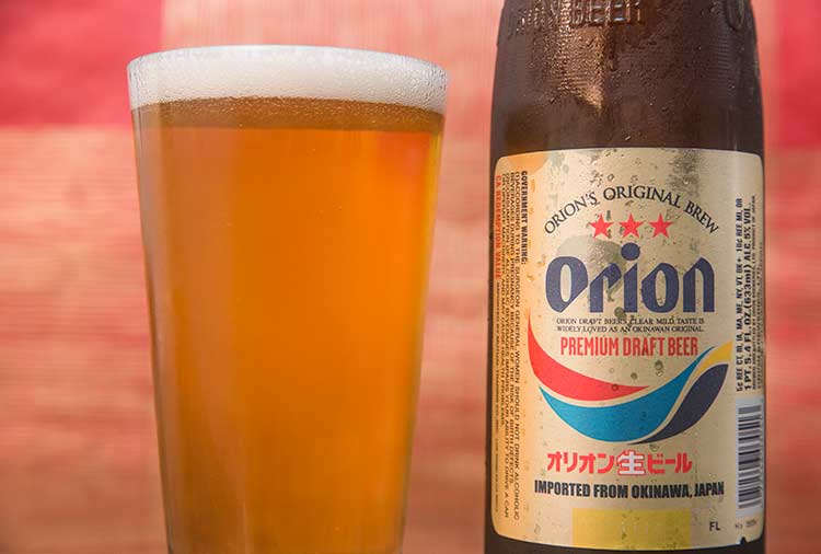 A bottle of Okinawan beer and a full glass
