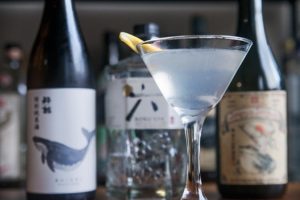 a Japanese saketini cocktail