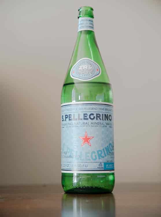 a bottle of Italian sparkling water