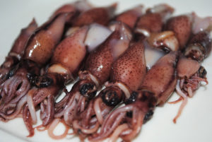 boiled firefly squid on a plate