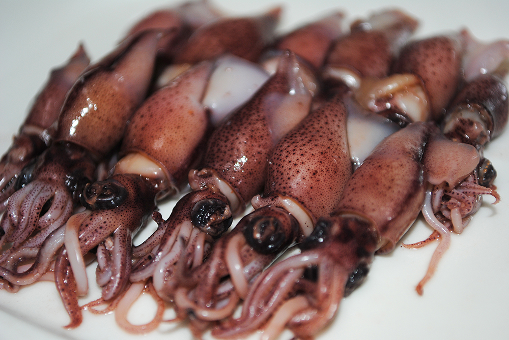 boiled firefly squid on a plate