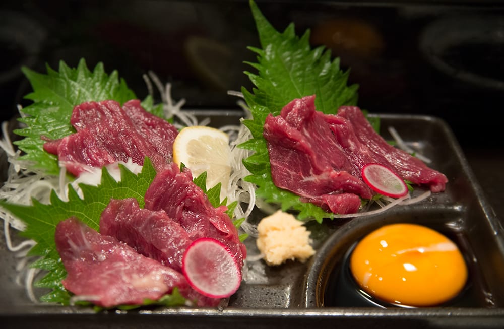 various cuts of basashi sashimi