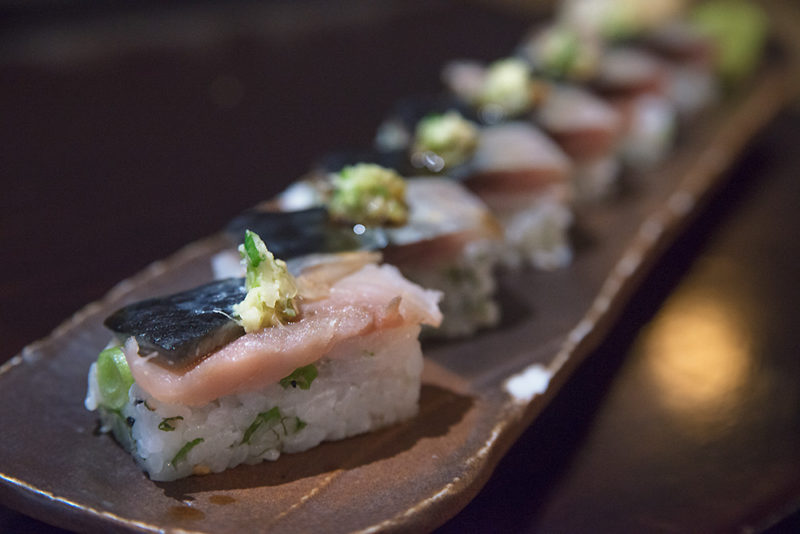 pressed sushi with mackerel