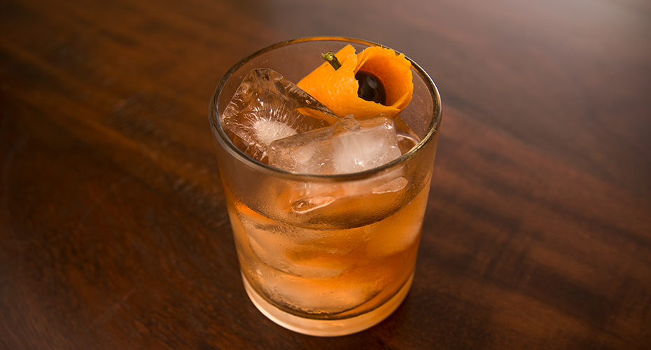 a sake old fashioned cocktail