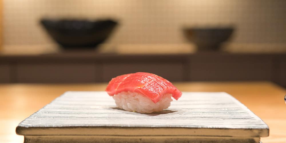 a picture of toro nigiri sushi