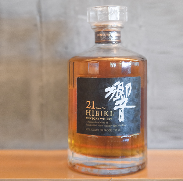 a rare bottle of Hibiki whiskey