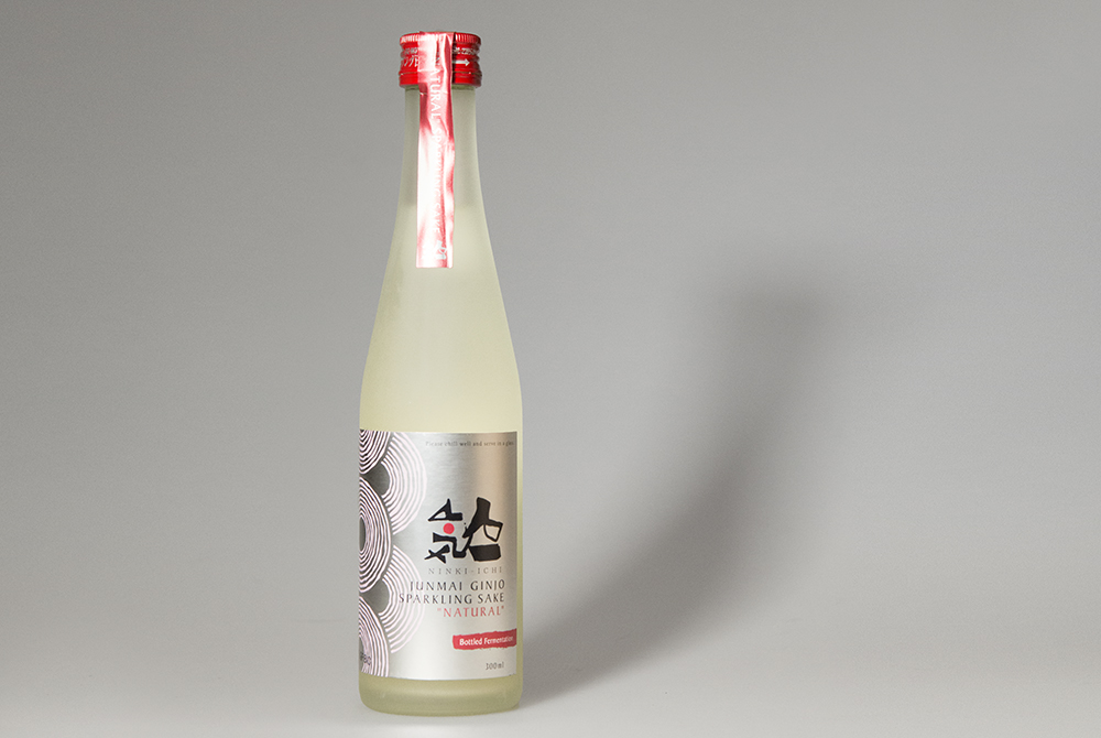 a bottle of sparkling sake